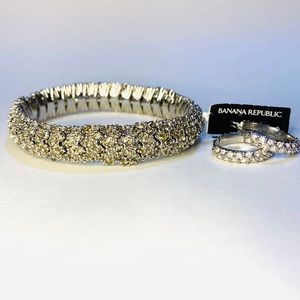 Banana Republic bracelet (NWT) and matching hoop earrings.